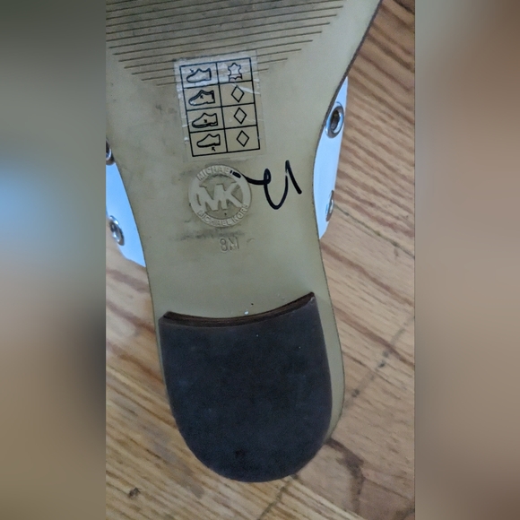 Womens Michael Kors Patty Flat Toe Ring Slip On Sandals, Optic White 8 - Picture 8 of 11